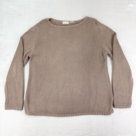 Vintage Sweater Womens M-L Brown Weekend Provisions Lagenlook Cotton Heavy‎ Knit - Picture 1 of 8